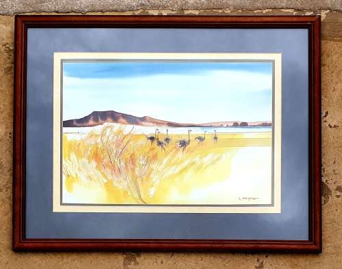 Original framed watercolour painting by LOUIS HIEMSTRA