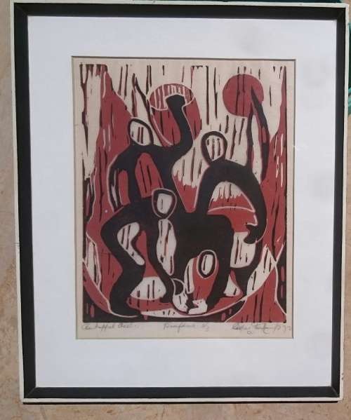 Original lino proof print 2/3 by CASPER STEENKAMP