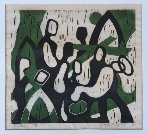 Original lino 1/3 - Pieta - by CASPER STEENKAMP