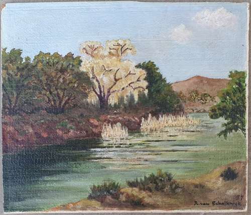 Original oil painting by A.A. VAN SCHALKWYK