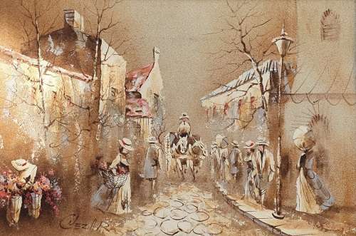 Original oil and sand painting by BORIS CHEZAR