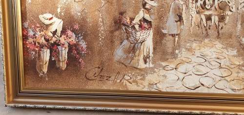 Original oil and sand painting by BORIS CHEZAR