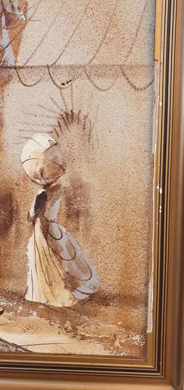 Original oil and sand painting by BORIS CHEZAR