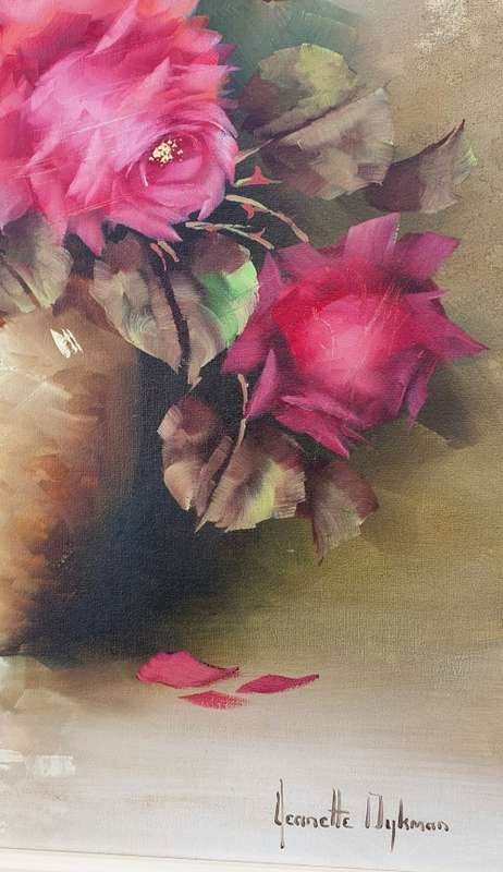 Original oil painting by JEANETTE DYKMAN - Red roses