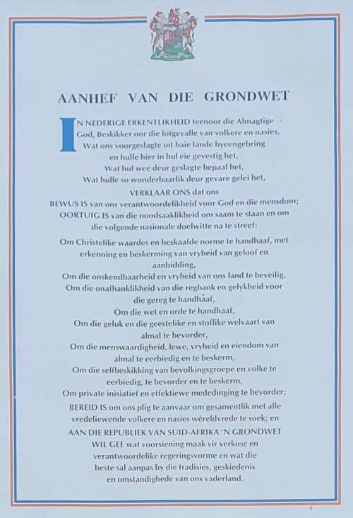 AANHEF VAN DIE GRONDWET