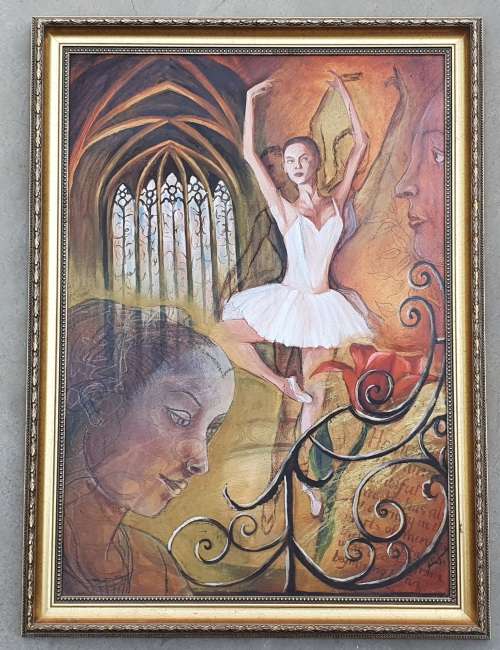 Original oil painting signed by artist. Looks like Julian
