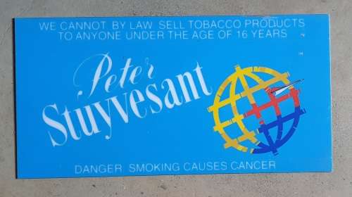 Original Peter Stuyvesant tobacco perspex advertising panel for a light box