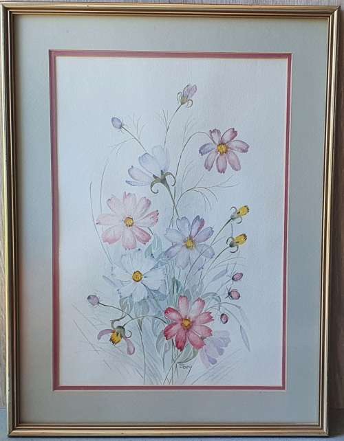 Original framed watercolour painting by JOEY