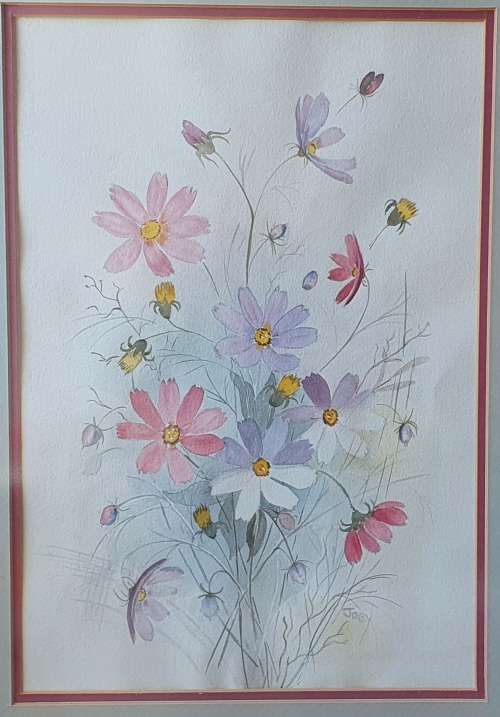 Original framed watercolour painting by JOEY