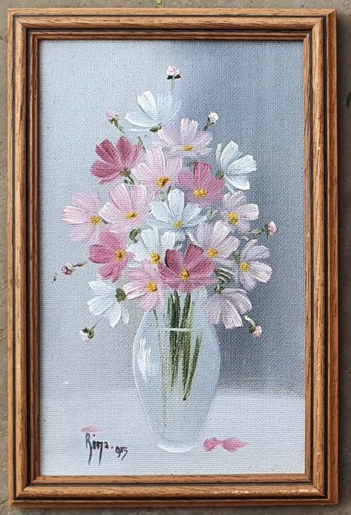 Original framed oil painting by RINA