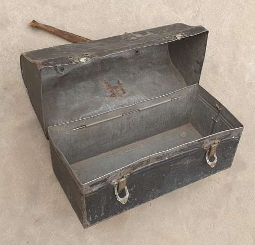 Vintage miners tin launch box - Germany, as per photo