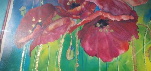 Framed limited addition print of flowers by HETTIE SAAIMAN as per photo