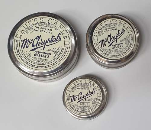 Set of 3 Mc Chrystal`s Snuff tins