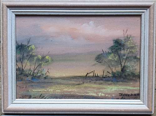 Original mixed medium painting, signed JOHANN