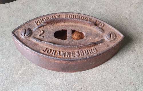 Vintage cast iron, changeable coal stove clothing Iron, no.2 component - Phoenix Foundry ltd JHB.