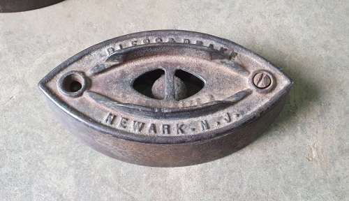 Vintage cast iron, changeable coal stove clothing Iron component, Bless & Drake Newark.N.J.