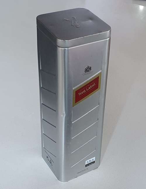 JOHNNY WALKER red label liquor tin for a bar as per photos