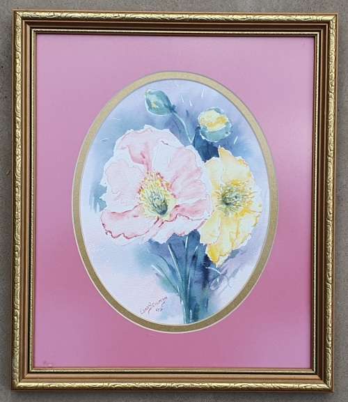 Original framed watercolor  painting by EDNA SCHUMYN as per photos
