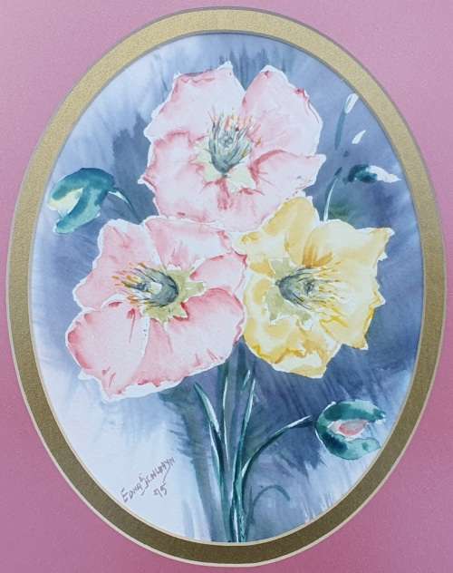 Original framed watercolor  painting by EDNA SCHUMYN as per photos