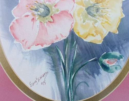 Original framed watercolor  painting by EDNA SCHUMYN as per photos