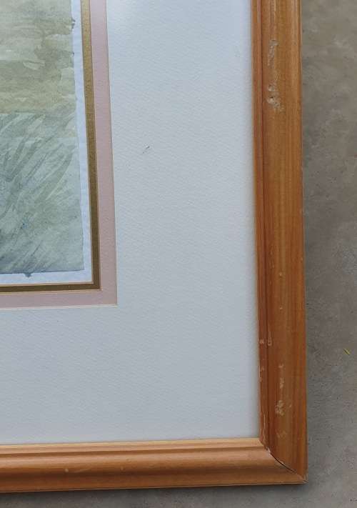 Original framed watercolor  painting by CARINE CARTER as per photos