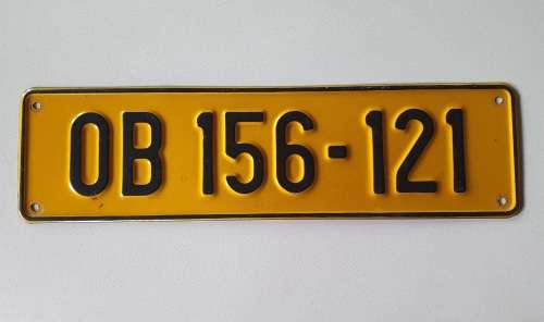 Car number plate as per photo - old Bloemfontein municipality district