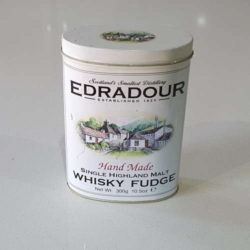 Edradour whisky fudge tin as per photos