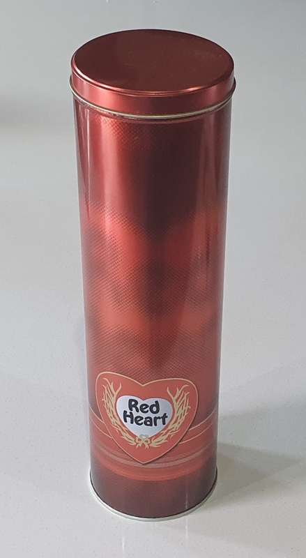 RED HEART tin as per photo