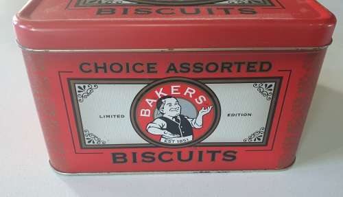 BAKERS biscuits tin as per photos