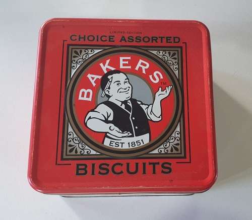 BAKERS biscuits tin as per photos