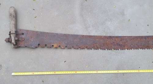 Vintage two man crosscut pull saw - 1,42m