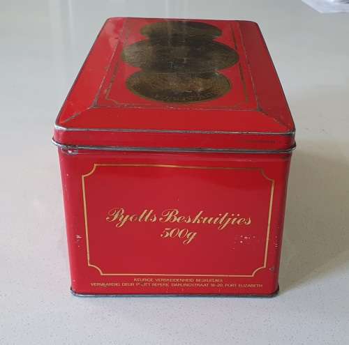 PYOTTS biscuits tin with 1970 Krugerrand image as per photos