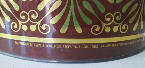 WESTON`S 2 kg biscuits tin, Springs, Transvaal, as per photo