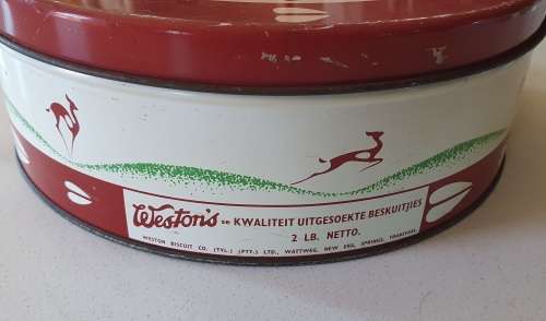WESTON`S 2 lb biscuits tin, Springs, Transvaal, as per photo
