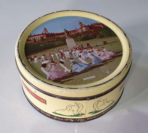 EDWARD SHARP 5pd biscuits tin of the Union Buildings (Volkspelers) as per photos