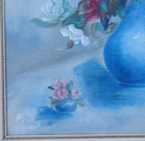 Original framed oil painting signed A.S. as per photos