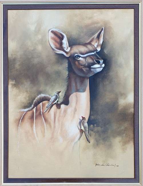 Original framed oil painting by Johan van Rensburg