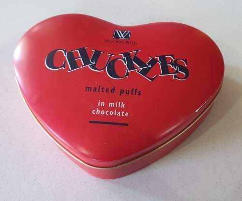 Woolworths chuckles heart tin as per photos