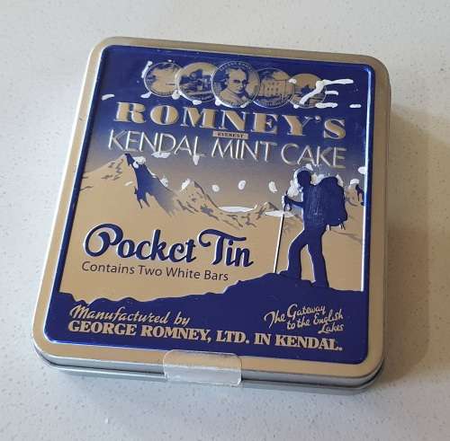 Romney`s everest kendal mint cake pocket tin as per photos