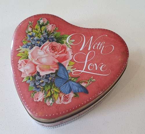 Nostalgia with love heart tin as per photos