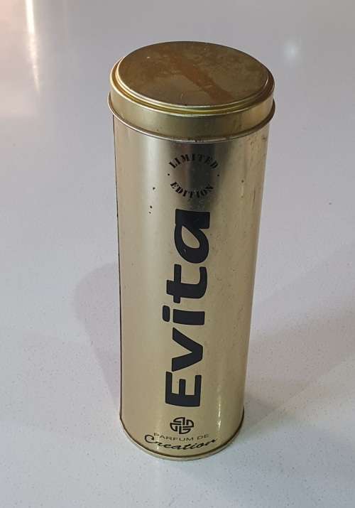 Evita limited edition tin as per photos