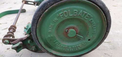 Parts of a vintage lawnmower made in FOLBATE England - Follows & Bate Ltd Machester - as per photos