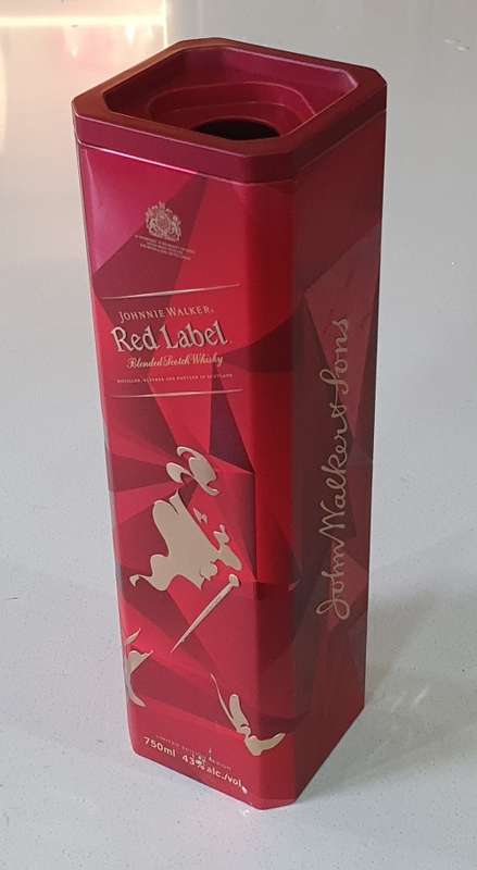 Johnnie Walker red label liquor tin as per photos