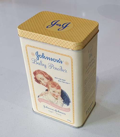 Johnson`s baby powder tin as per photos