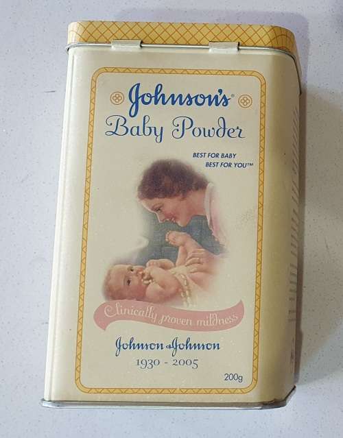 Johnson`s baby powder tin as per photos