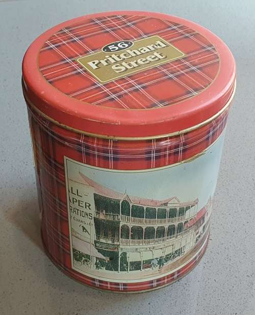56 Pritchard street biscuits tin as per photos