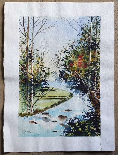 Original unframed watercolour painting by AL TILEY