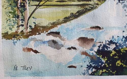 Original unframed watercolour painting by AL TILEY