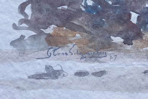Original unframed watercolor Namibia scene painting by Gerrit van Schouwenburg as per photos