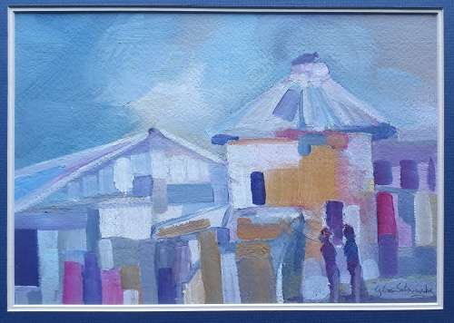 Original unframed acrylic  painting by Gerrit van Schouwenburg as per photos